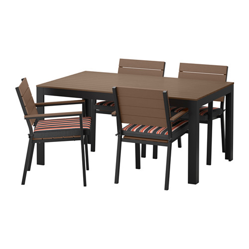 【ᐅᐅ】Ikea FALSTER 4 Stühle + 1 Tisch dunkles Holz große Auswahl & Top